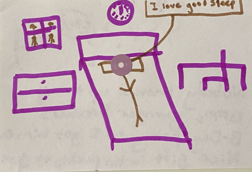 stick figure person discovering how much a good nights rest means to him